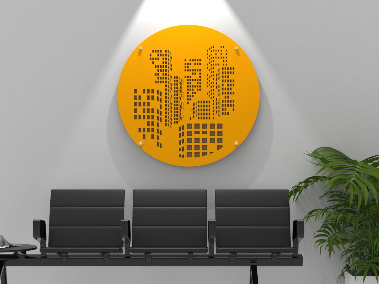 Medallion Acoustic Wall Panel - Cityscape