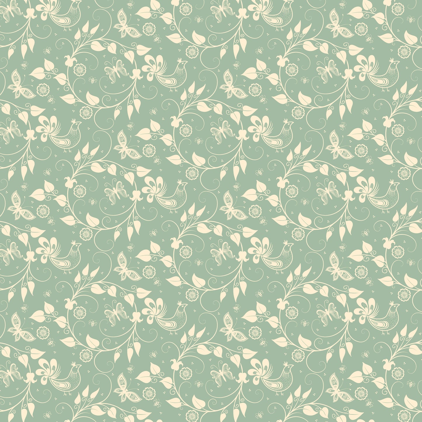 4x4 Printed Acoustic Wall Panel - W4x4-FLORAL-004