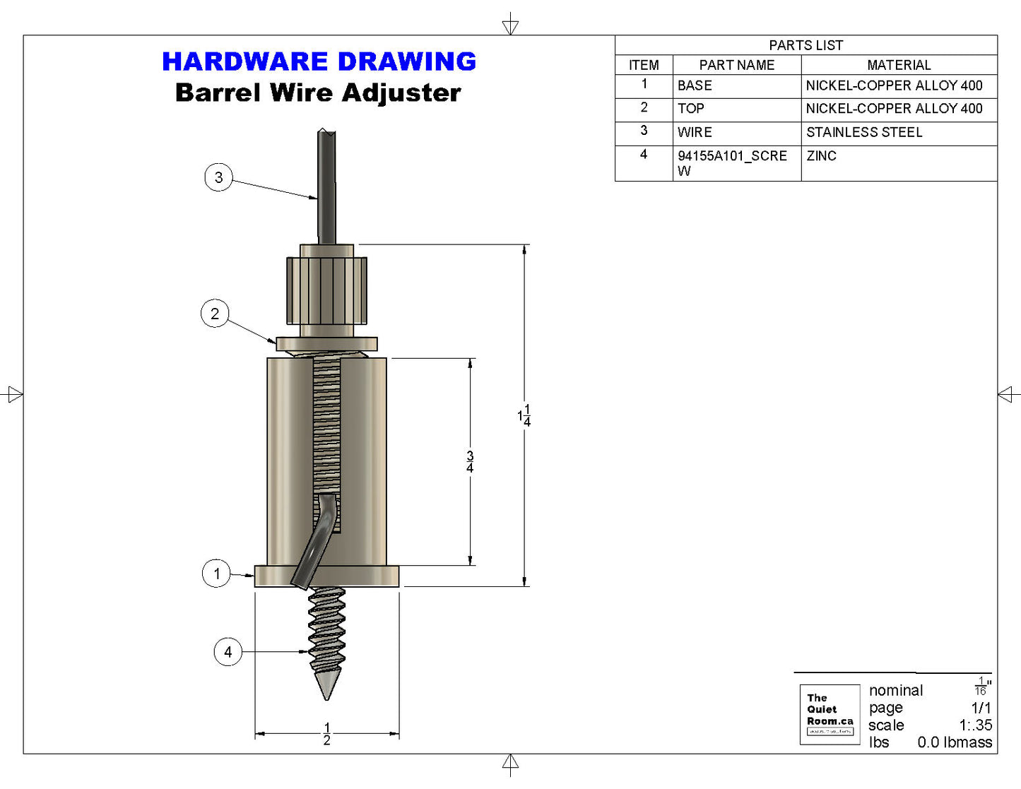 Standard Single Baffle Suspension Hardware