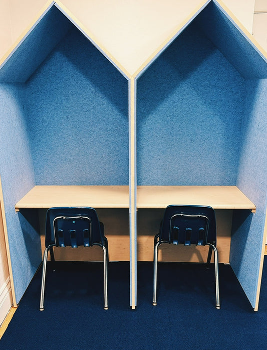 Acoustic Felt Panels Creating Individual Classroom Focus Seating - Dunblaine School