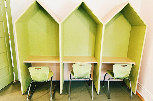 Acoustic Felt Panels Creating Individual Classroom Focus Seating Set Two - Dunblaine School