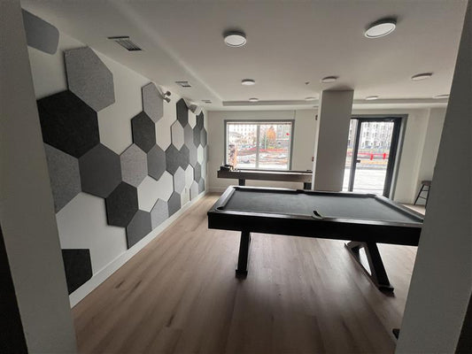 Acoustic Felt Hexagon Wall Tiles Scattered Design