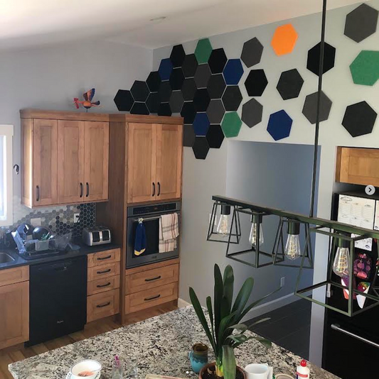 Acoustic Felt Hexagon Wall Tile Design in Home