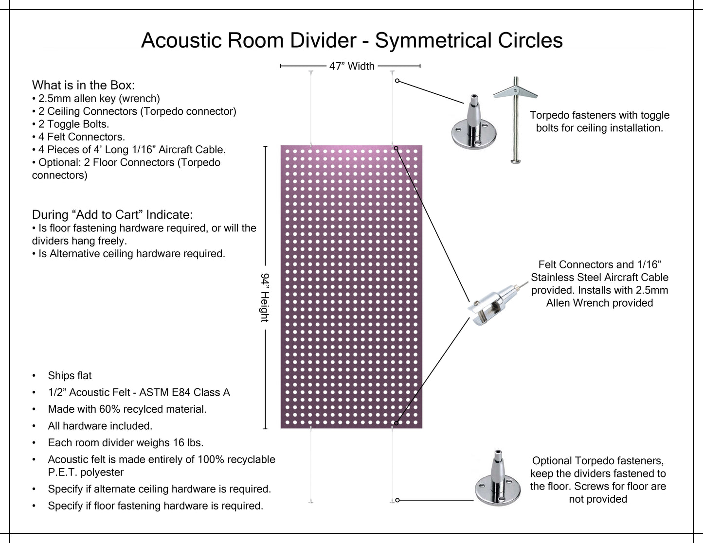 4x8 Acoustic Room Divider - Symmetrical Circles