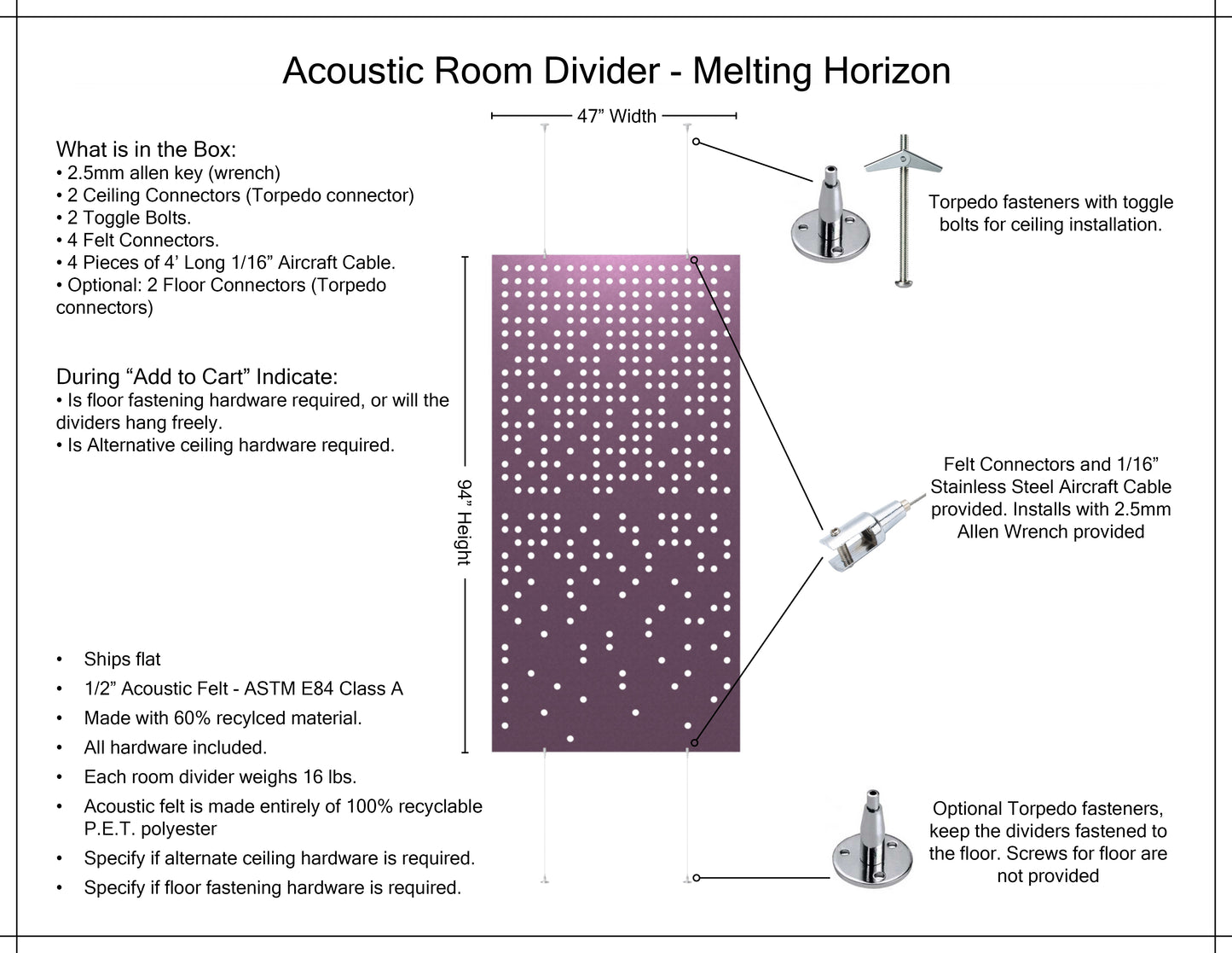 4x8 Acoustic Room Divider - Melting Horizon
