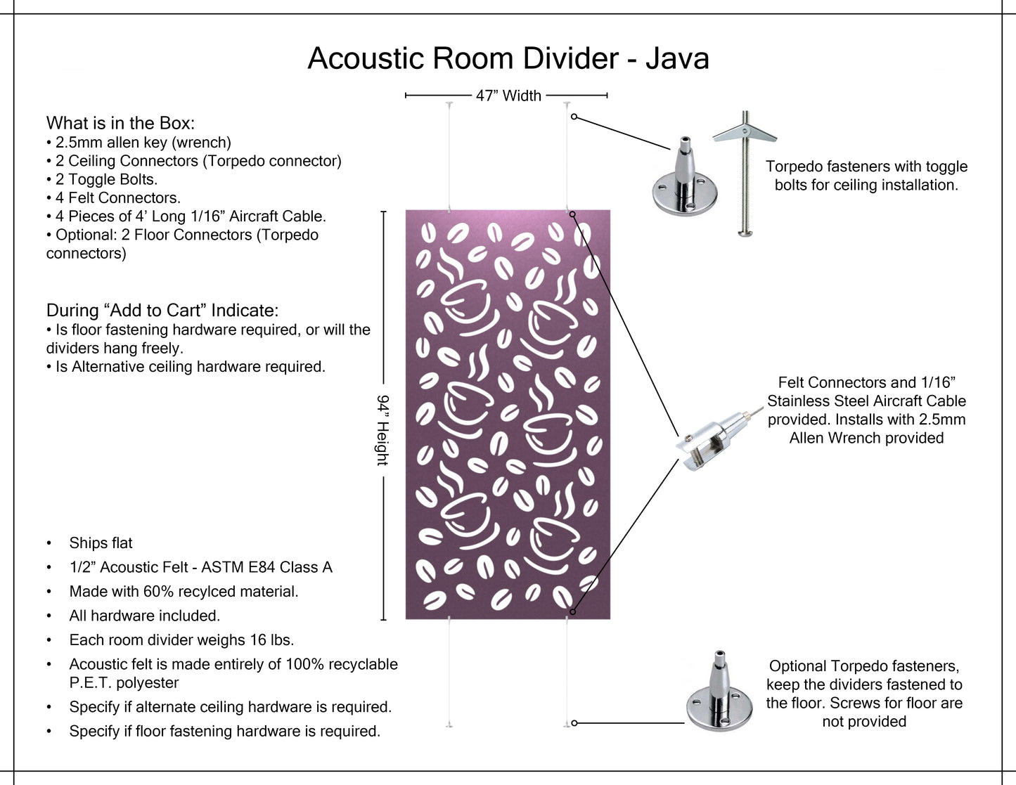 4x8 Acoustic Room Divider - Java