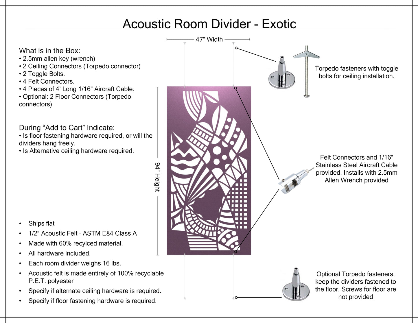 4x8 Acoustic Room Divider - Exotic