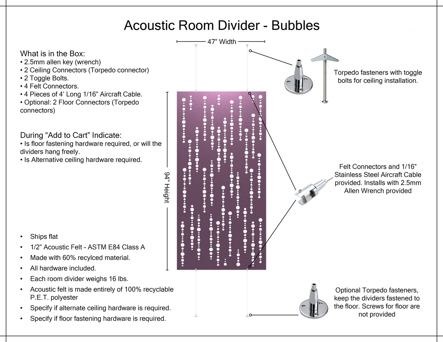 4x8 Acoustic Room Divider - Bubbles