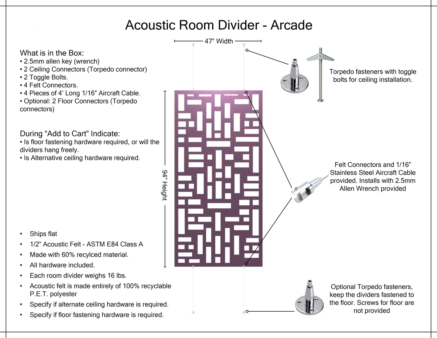 4x8 Acoustic Room Divider - Arcade
