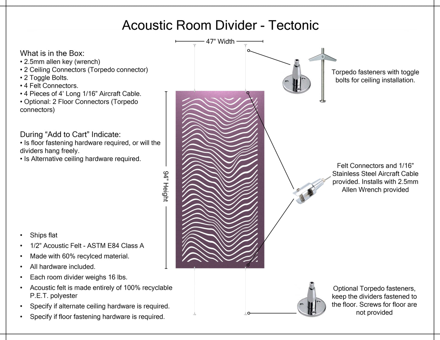 4x8 Acoustic Room Divider - Tectonic