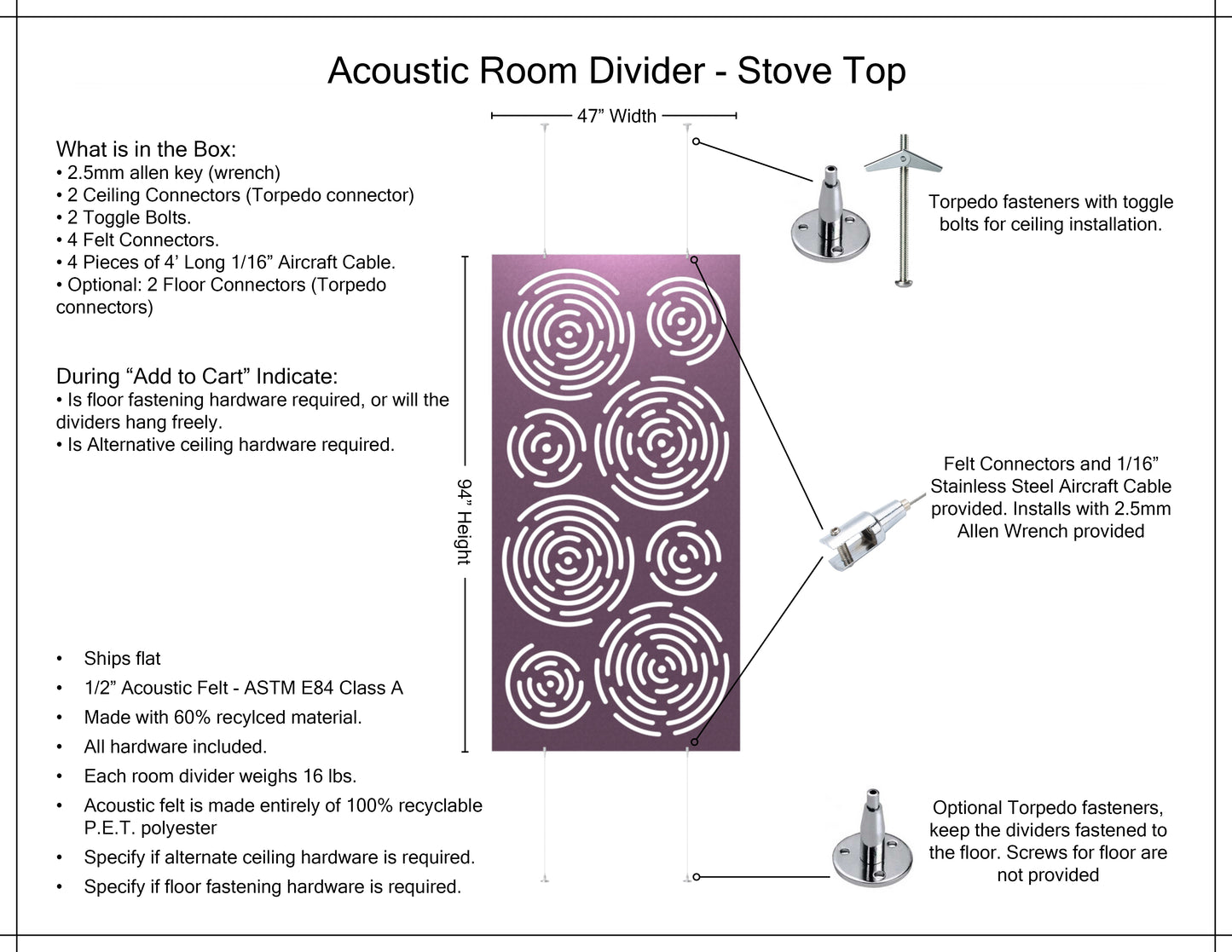 4x8 Acoustic Room Divider - Stove Top
