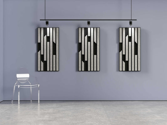 2x4 Acoustic Wall Panel - Bars (Marble on Slate)