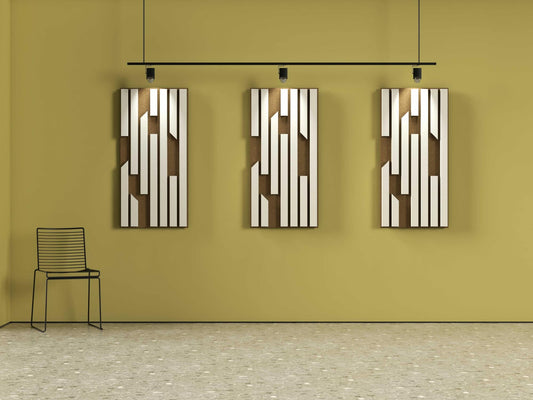 2x4 Acoustic Wall Panel - Bars (Pearl on Taupe)