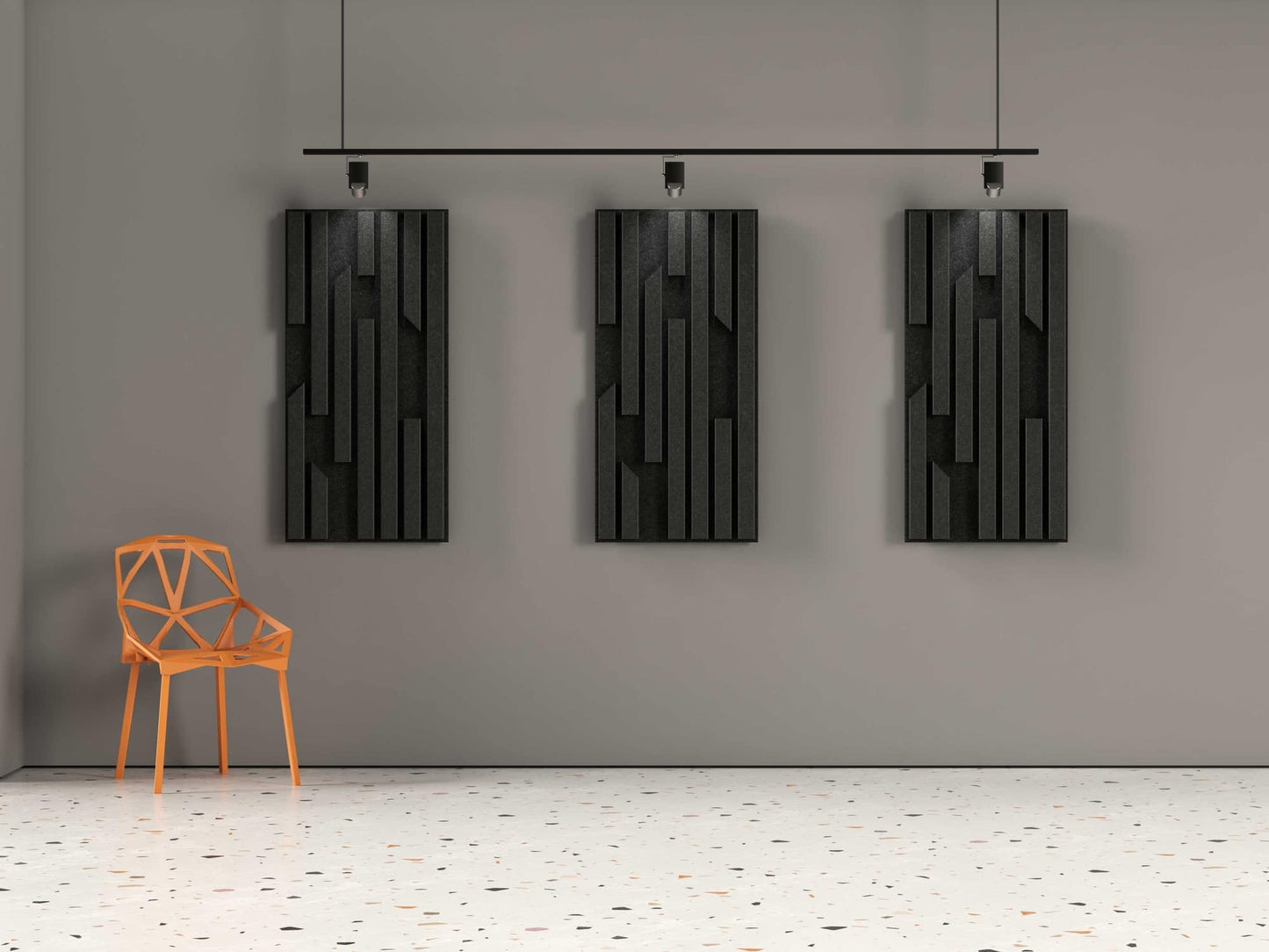 2x4 Acoustic Wall Panel - Bars (Slate on Slate)