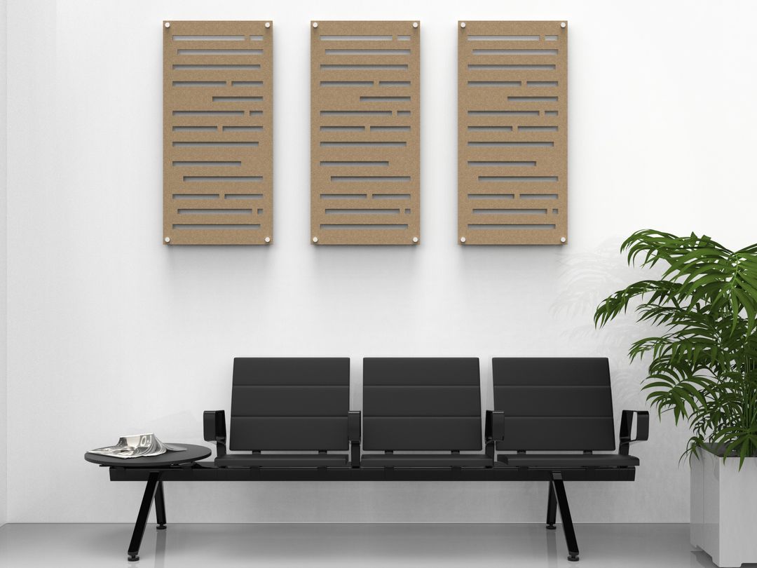 Acoustic felt wall panels - 2x4 - Slats - room view render