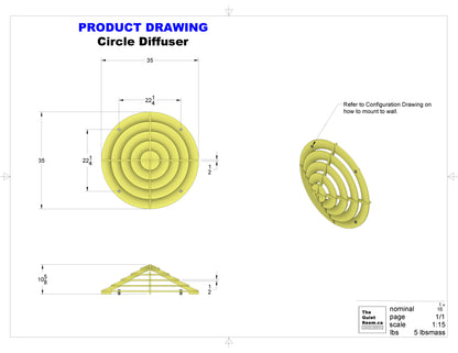 Acoustic 3D Wall Panel - Circle Diffuser