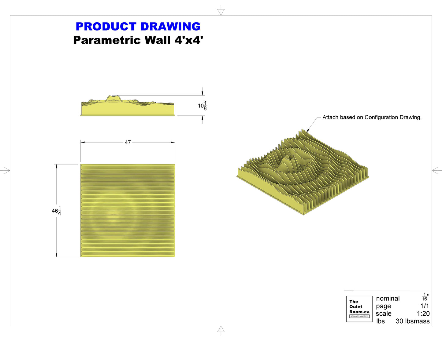 Acoustic 3D Wall Panel - Parametric Wall