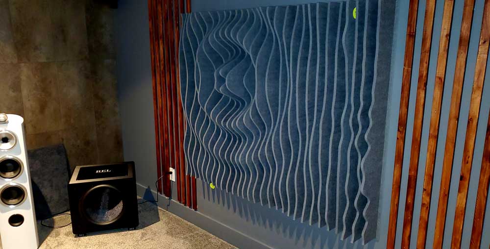 Acoustic felt 3d wall panels - parametric wall - room view render