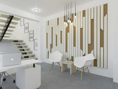 Acoustic felt 3d wall panels - the bars - room view render