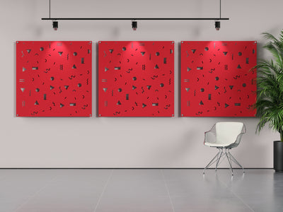 Acoustic felt wall panels - 4x4 - Confetti - room view render