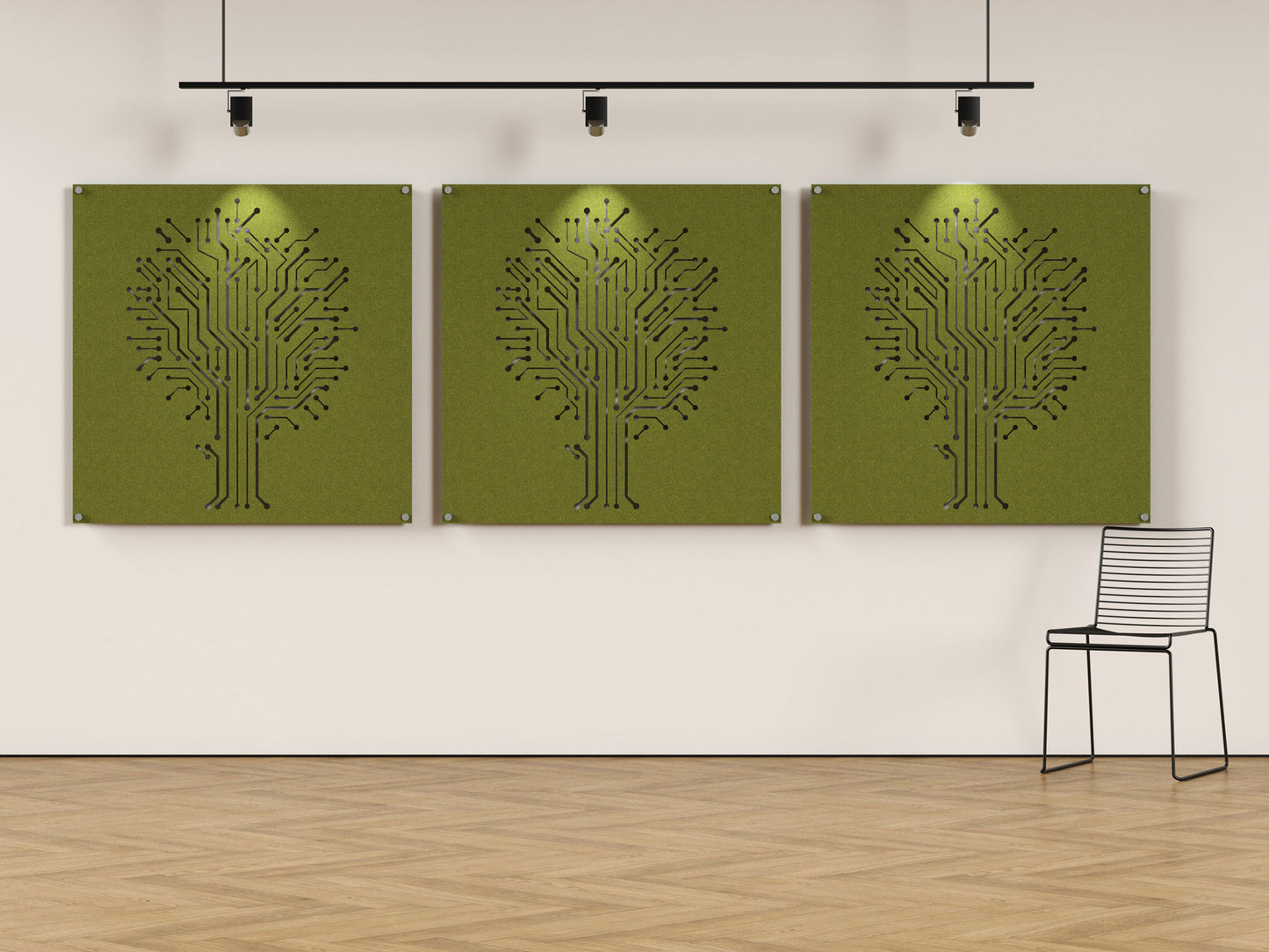 Acoustic felt wall panels - 4x4 - Digital Tree - room view render