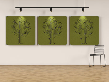Acoustic felt wall panels - 4x4 - Digital Tree - room view render