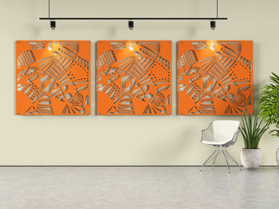 Acoustic felt wall panels - 4x4 - Exotic - room view render