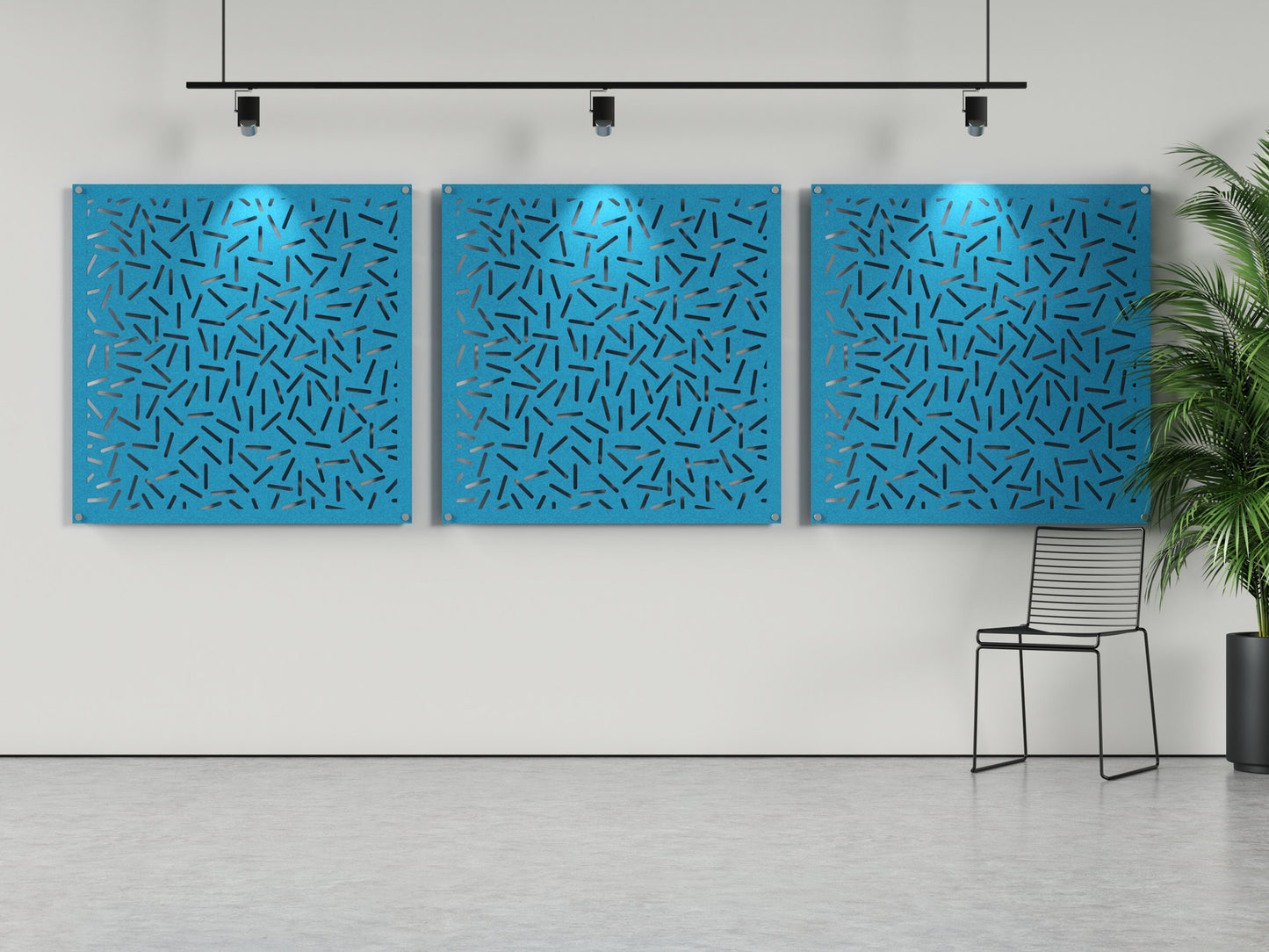 Acoustic felt wall panels - 4x4 - Frost - room view render