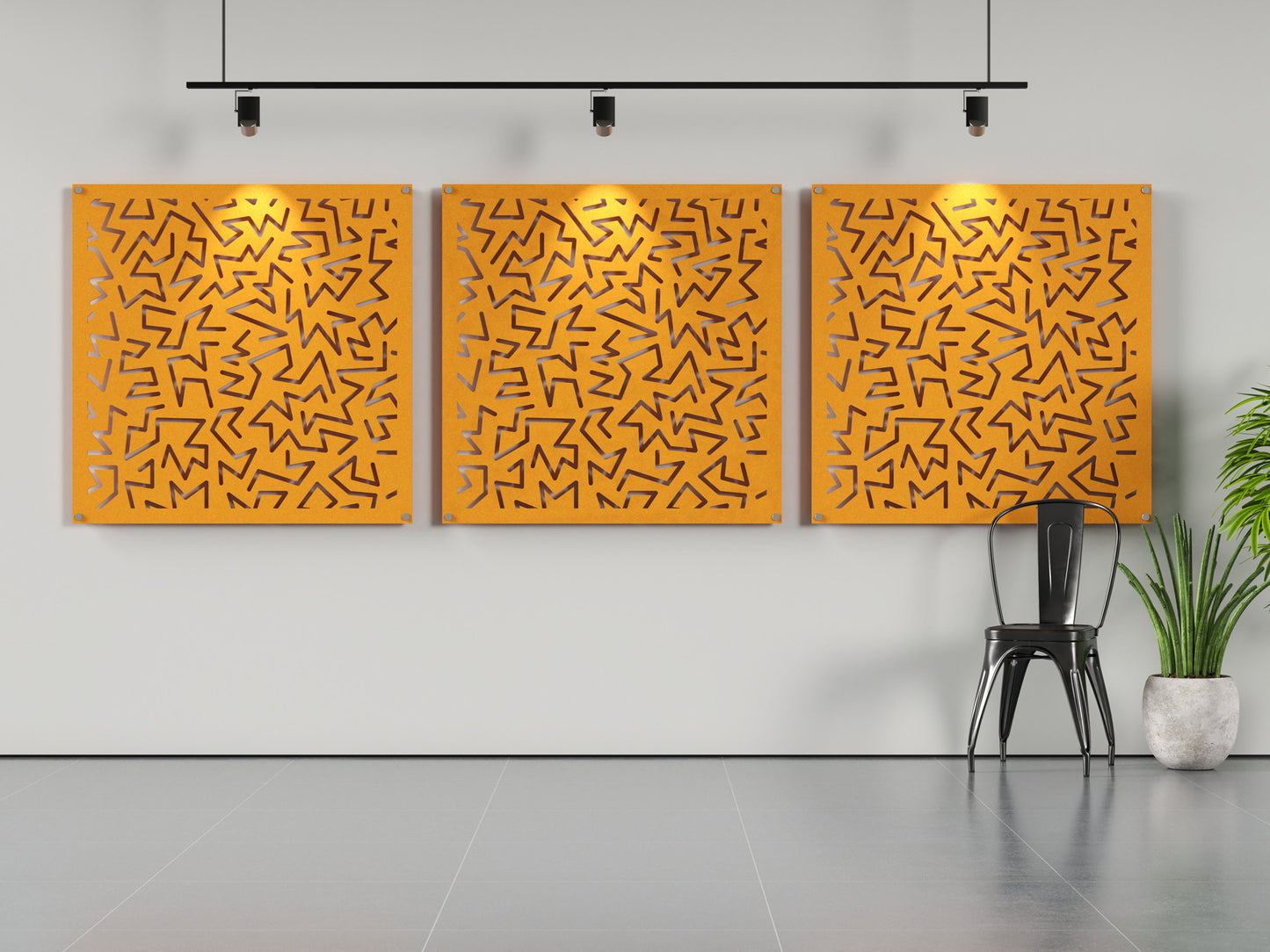 Acoustic felt wall panels - 4x4 - Thin Ice - room view render