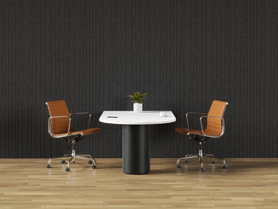 Acoustic felt wall coverings 4'x8' - bent lines - room view render