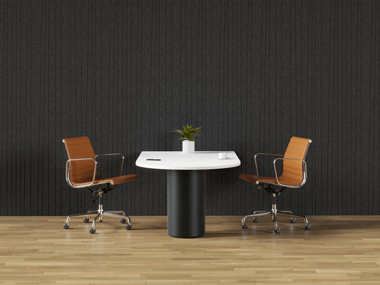 Acoustic felt wall coverings 4'x8' - bent lines - room view render