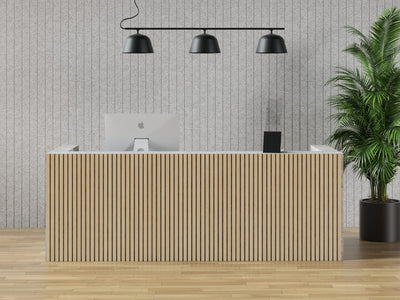 Acoustic felt wall coverings 4'x8' - narrow bevels - room view render