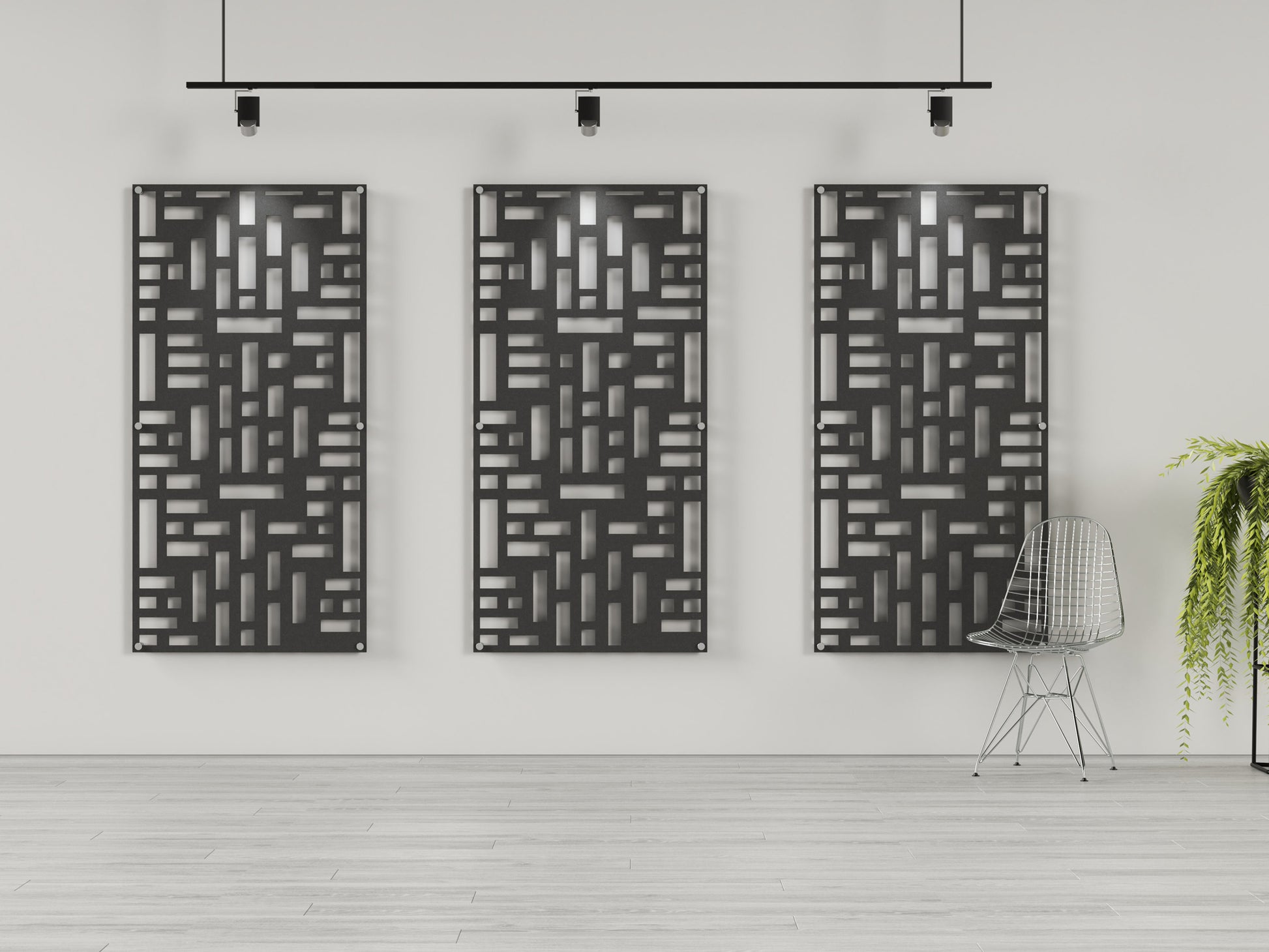 Acoustic felt wall panels with standoffs - 4x8 - Arcade - room view render