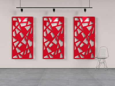 Acoustic felt wall panels with standoffs - 4x8 - Broken Window - room view render