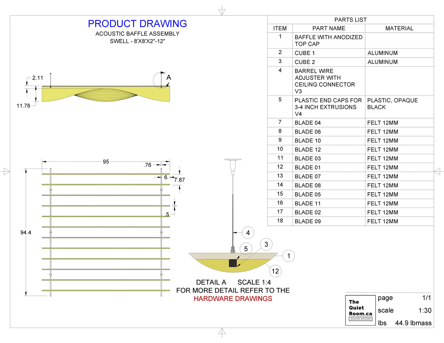 Acoustic_Ceiling_Baffle_Assembly_swell_Drawing_8X8X2-12
