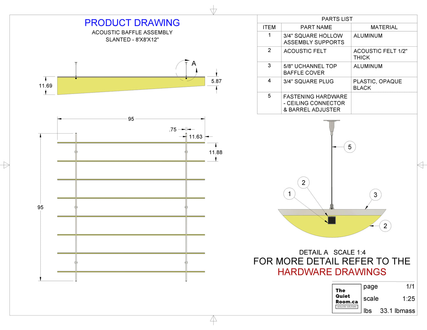 Acoustic_baffle_assembly_8x8_12in_Drawing-Slanted