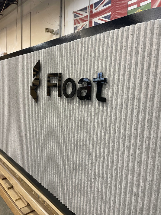 Acoustic Felt Wall Covering Vertical Bevels Display for Bratton Scenery