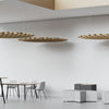 Acoustic felt ceiling clouds - waffle 6" high - room view render