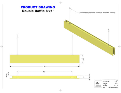 Acoustic Double Baffle 8' Long