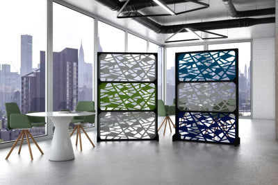 Acoustic felt floor partitions - click wall - room view render