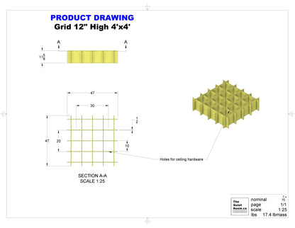 Acoustic Grid 12" High x 4'x4'