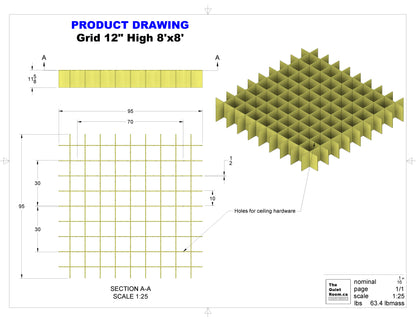 Acoustic Grid 12" High x 8'x8'