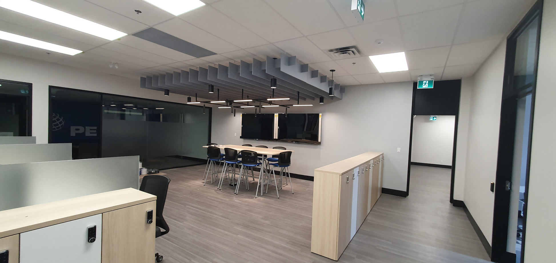 Acoustic Felt Custom Baffle Grid Ceiling Fixture for PepsiCo