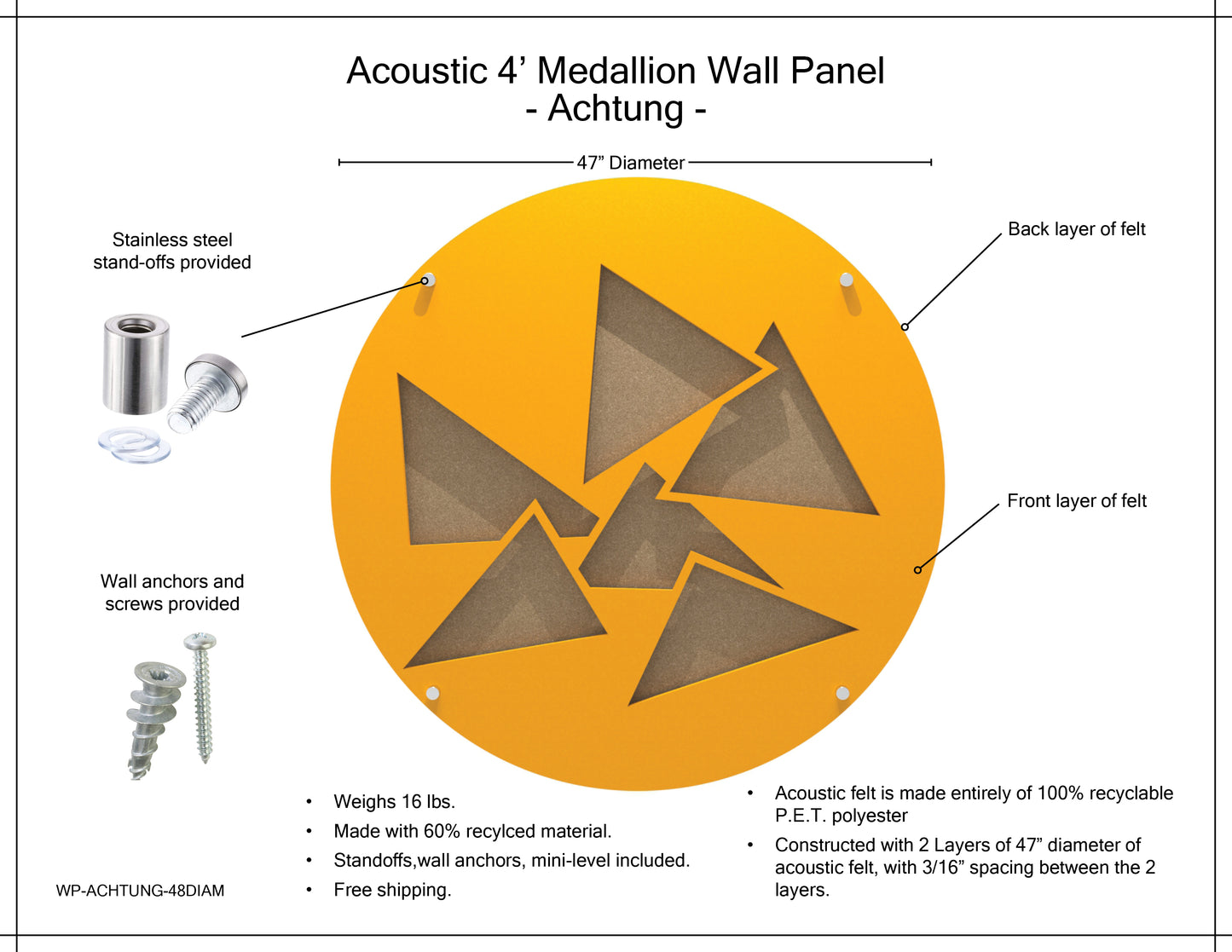 Medallion Acoustic Wall Panel - Achtung