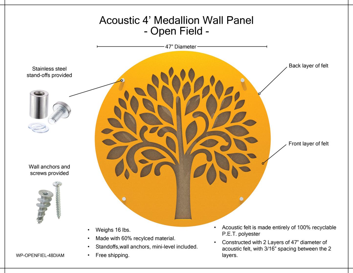 Medallion Acoustic Wall Panel - Open Field