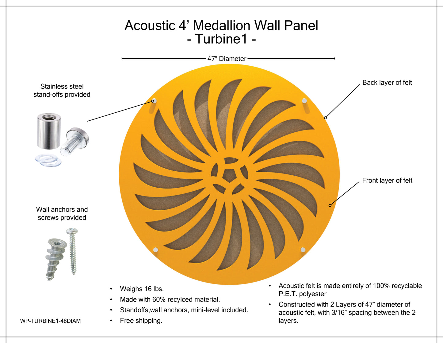 Medallion Acoustic Wall Panel - Turbine1