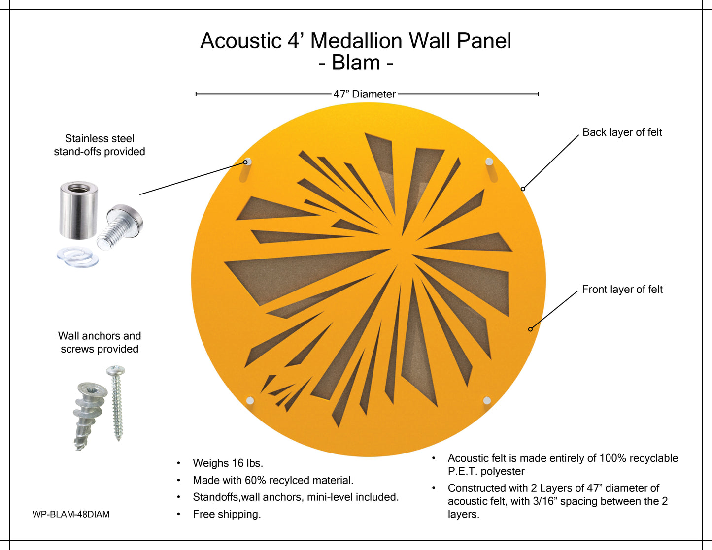 Medallion Acoustic Wall Panel - Blam