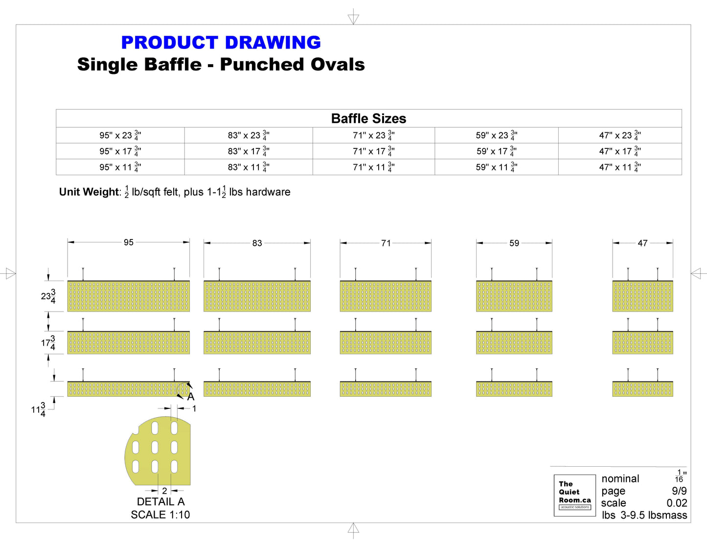 Acoustic Single Baffle - Punched Ovals