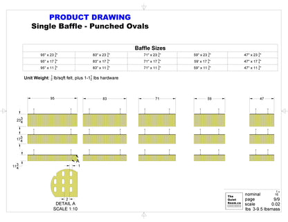 Acoustic Single Baffle - Punched Ovals