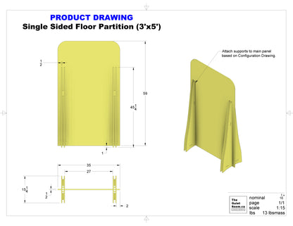 Acoustic Floor Partition - Single Sided